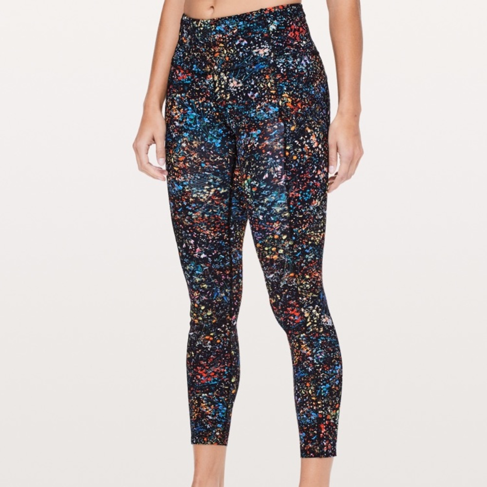 Lululemon flowerescent multi fast &free 7/8 tight